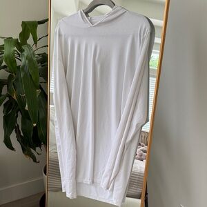 Shore Classic White Long Sleeve Hoodie for Men - lightweight